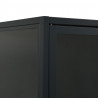 Szafka, czarna, 80x35x135 cm, stal i hartowane szkło