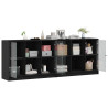 Biblioteczka z drzwiczkami, czarna, 204x37x75 cm