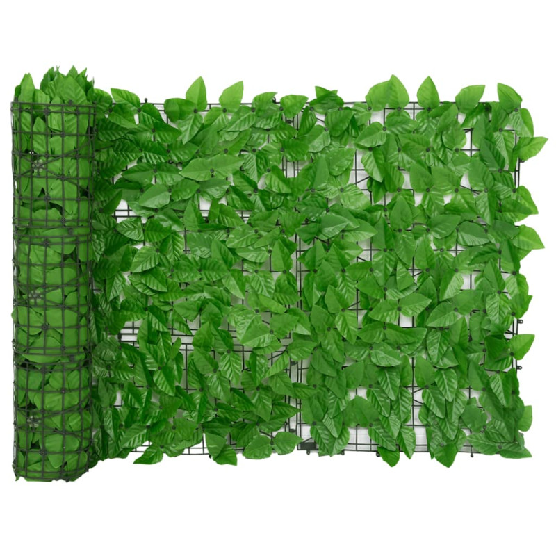 Osłona balkonowa, zielone liście, 200x75 cm