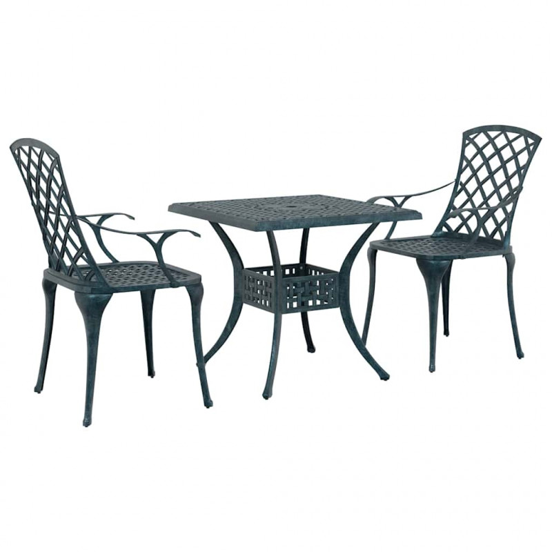 Zestaw do jadalni w ogrodzie 3 pcs Zielony Aluminium