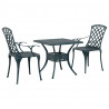 Zestaw do jadalni w ogrodzie 3 pcs Zielony Aluminium