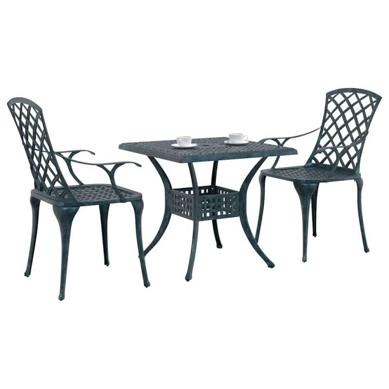 Zestaw do jadalni w ogrodzie 3 pcs Zielony Aluminium