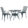 Zestaw do jadalni w ogrodzie 3 pcs Zielony Aluminium