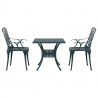 Zestaw do jadalni w ogrodzie 3 pcs Zielony Aluminium