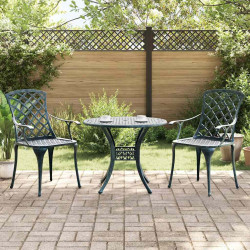 Zestaw do jadalni w ogrodzie 3 pcs Zielony Aluminium