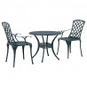 Zestaw do jadalni w ogrodzie 3 pcs Zielony Aluminium