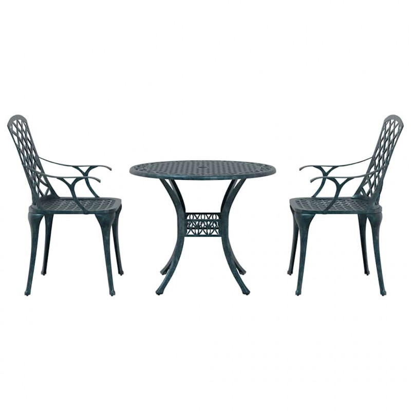 Zestaw do jadalni w ogrodzie 3 pcs Zielony Aluminium