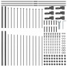 Ogrodzenie Ogrodowe 2 pcs Szary 170 x 215 cm