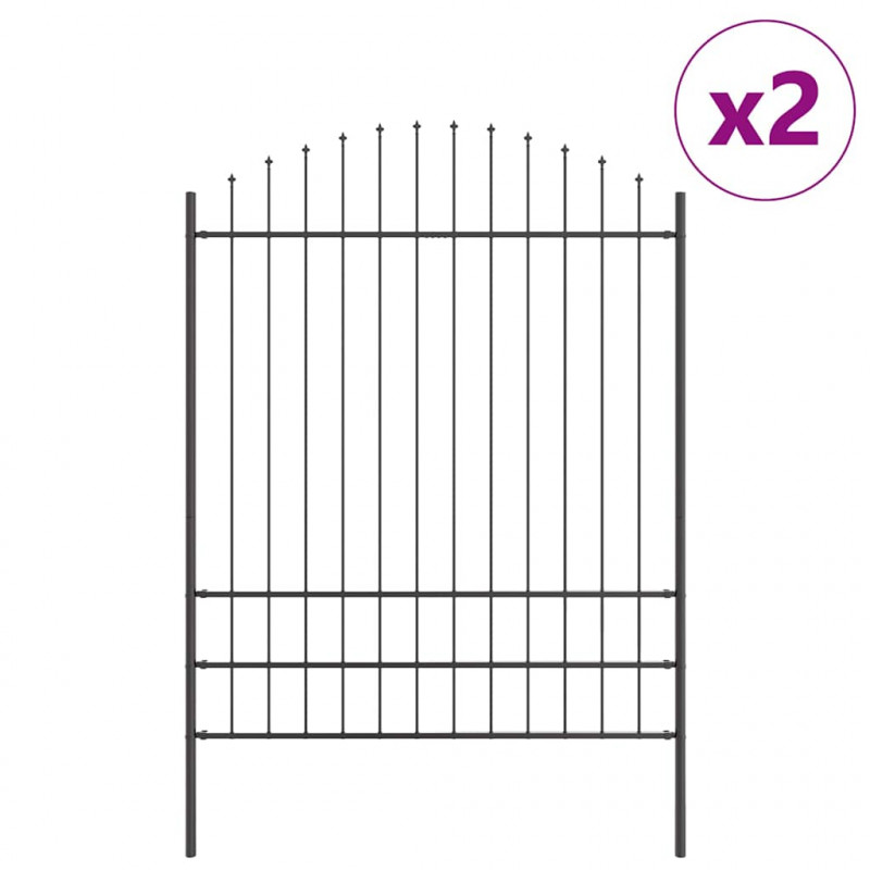Ogrodzenie Ogrodowe 2 pcs Szary 170 x 225 cm