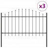 Ogrodzenie Ogrodowe 3 pcs Szary 170 x 140 cm