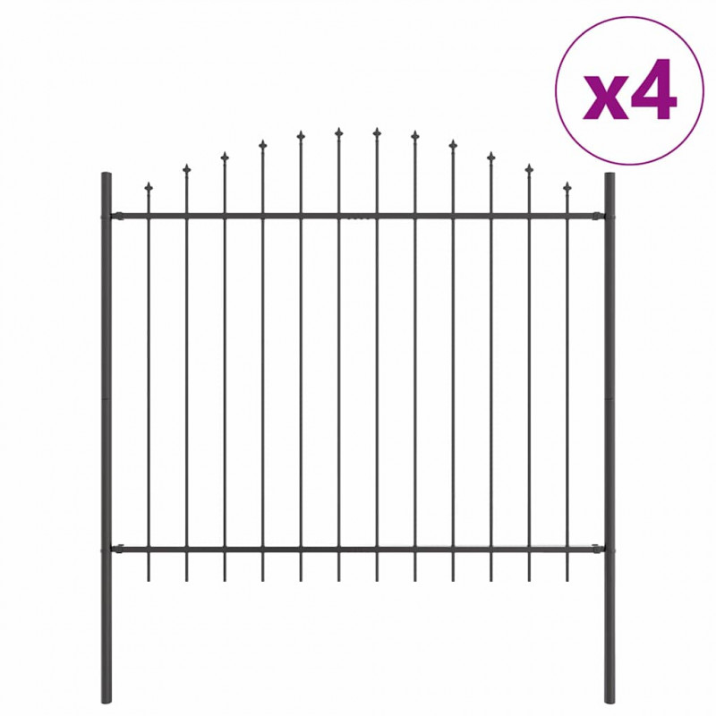 Ogrodzenie Ogrodowe 4 pcs Szary 170 x 165 cm