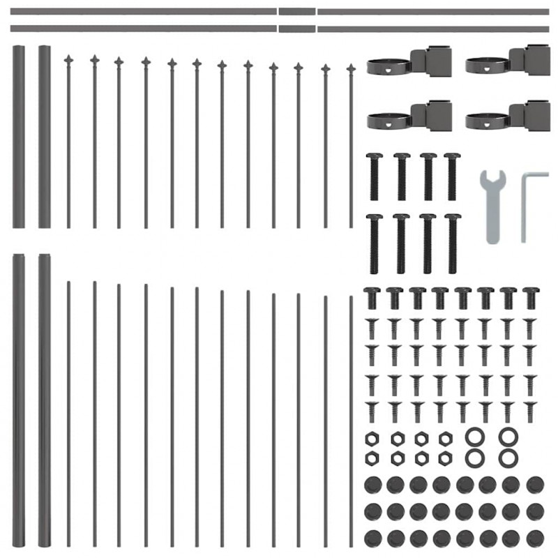 Ogrodzenie Ogrodowe 4 pcs Szary 170 x 165 cm