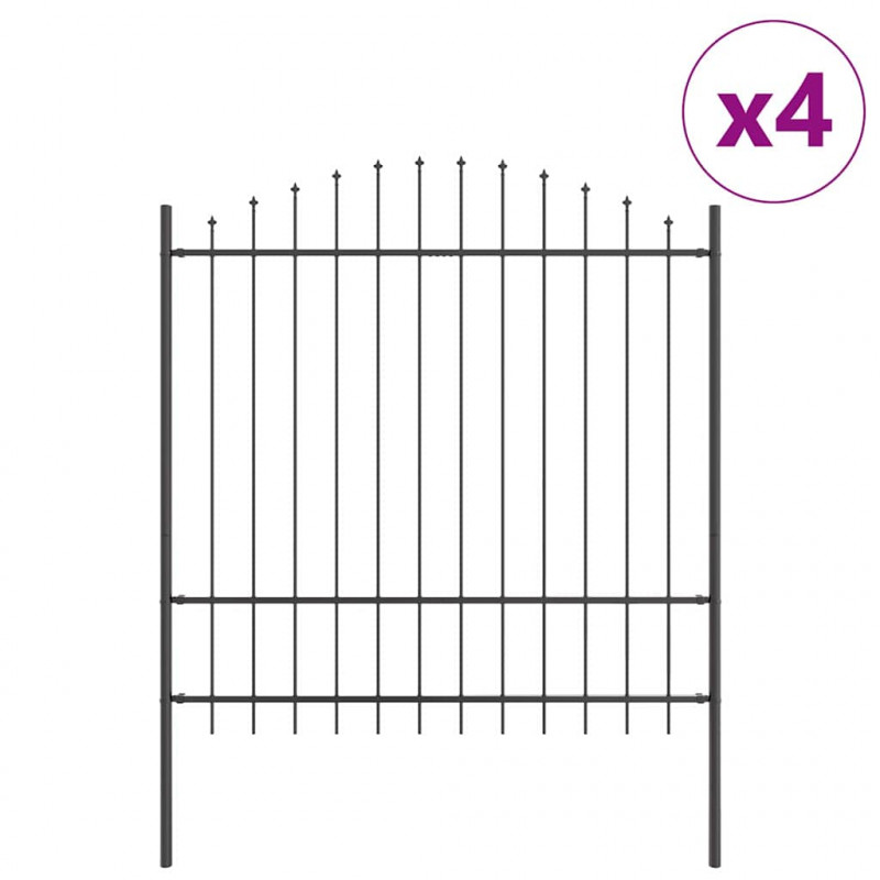 Ogrodzenie Ogrodowe 4 pcs Szary 170 x 215 cm