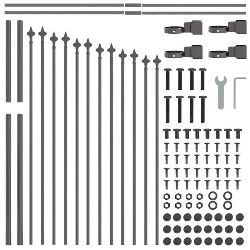 Ogrodzenie Ogrodowe 5 pcs Szary 170 x 140 cm