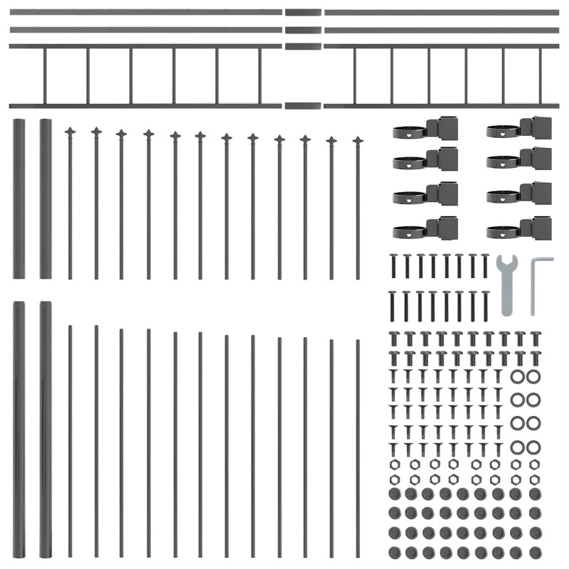 Ogrodzenie Ogrodowe 7 pcs Szary 170 x 225 cm