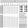 Ogrodzenie Ogrodowe 7 pcs Szary 170 x 225 cm
