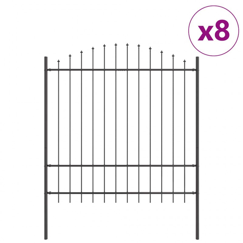Ogrodzenie Ogrodowe 8 pcs Szary 170 x 215 cm