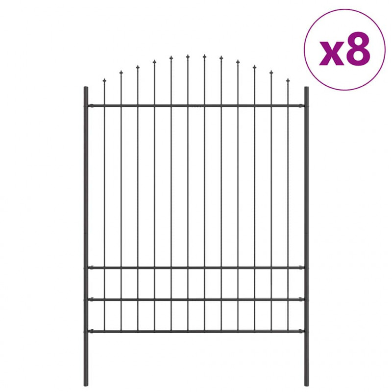 Ogrodzenie Ogrodowe 8 pcs Szary 170 x 225 cm