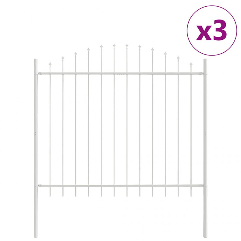 Ogrodzenie Ogrodowe 3 pcs Biały 170 x 165 cm