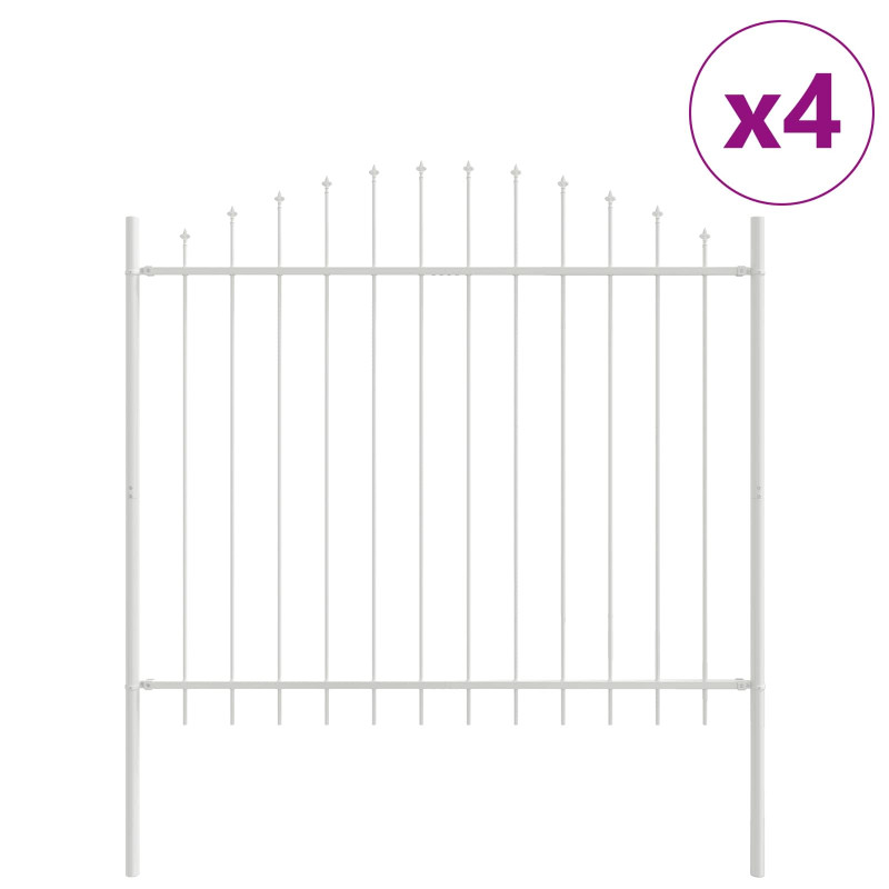 Ogrodzenie Ogrodowe 4 pcs Biały 170 x 165 cm