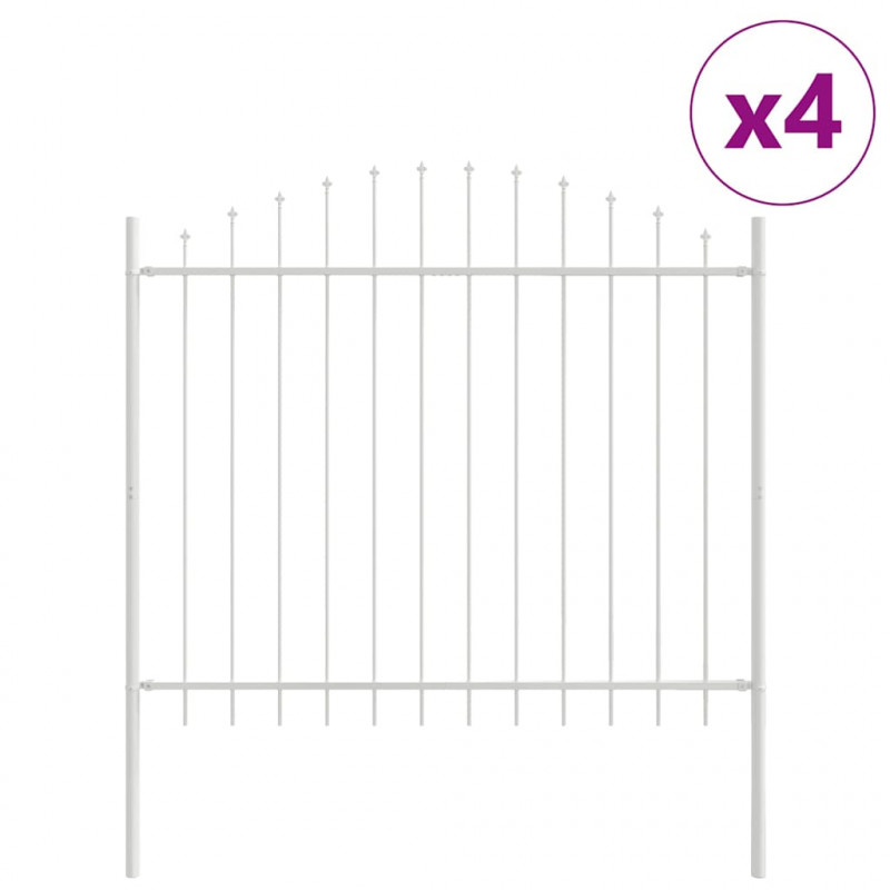 Ogrodzenie Ogrodowe 4 pcs Biały 170 x 190 cm