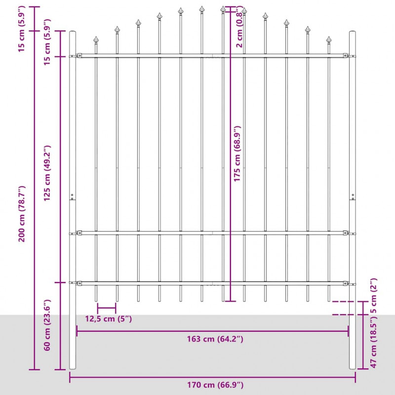 Ogrodzenie Ogrodowe 5 pcs Biały 170 x 215 cm