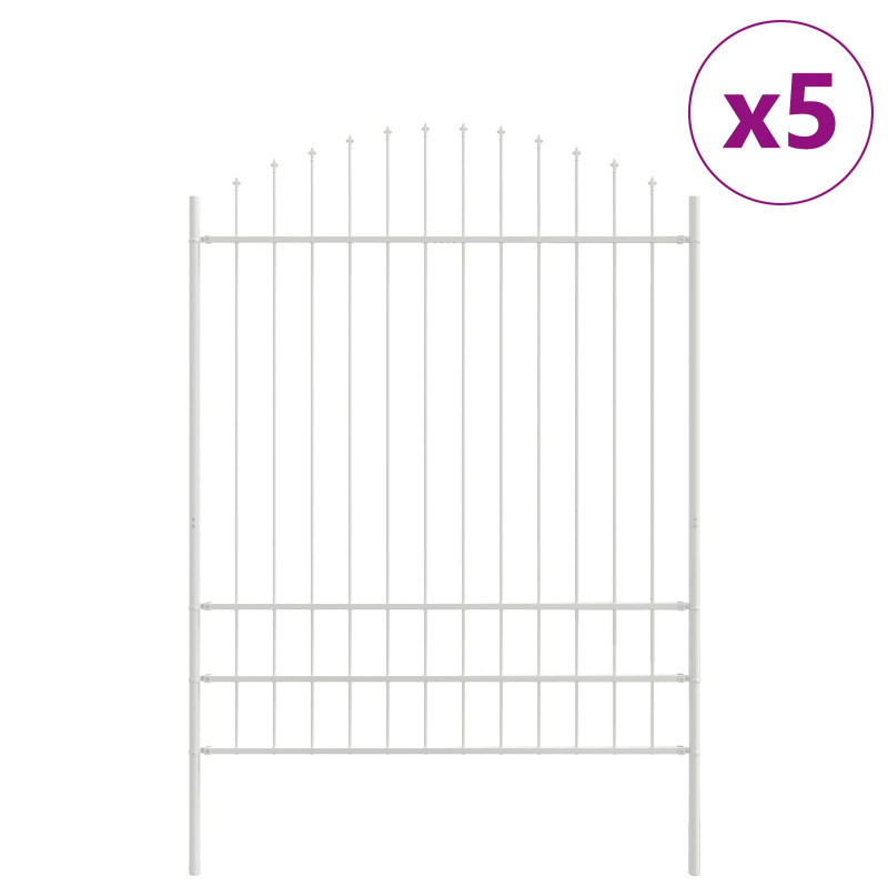 Ogrodzenie Ogrodowe 5 pcs Biały 170 x 225 cm