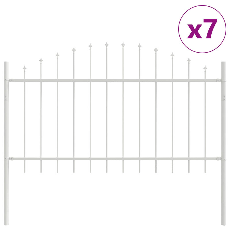 Ogrodzenie Ogrodowe 7 pcs Biały 170 x 140 cm