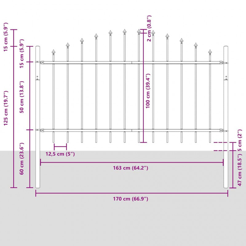Ogrodzenie Ogrodowe 7 pcs Biały 170 x 140 cm
