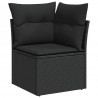 Zestaw Sof na Ogród z poduszką 8 pcs Czarny Polirattan