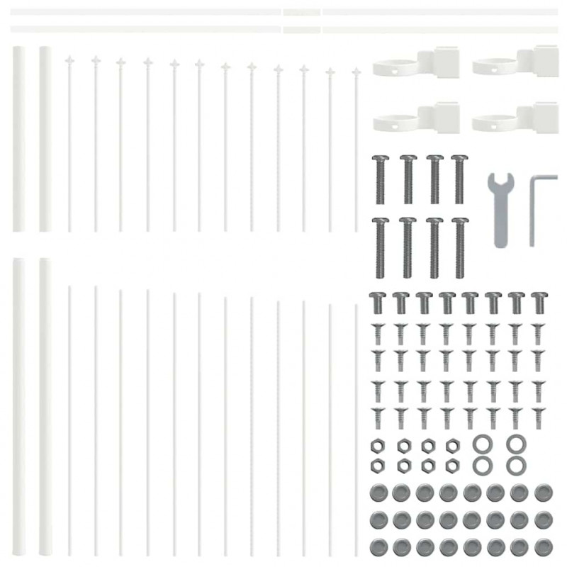 Ogrodzenie Ogrodowe 8 pcs Biały 170 x 190 cm