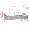 Zestaw Sof na Ogród z poduszką 5 pcs Jasnoszary Polirattan