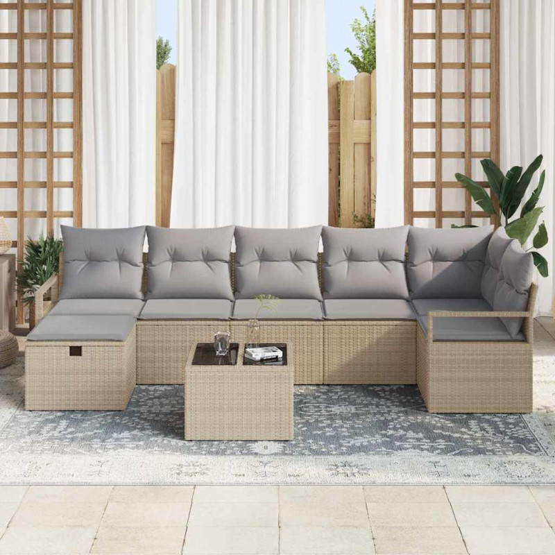 Zestaw Sof z poduszką 5 pcs polirattan
