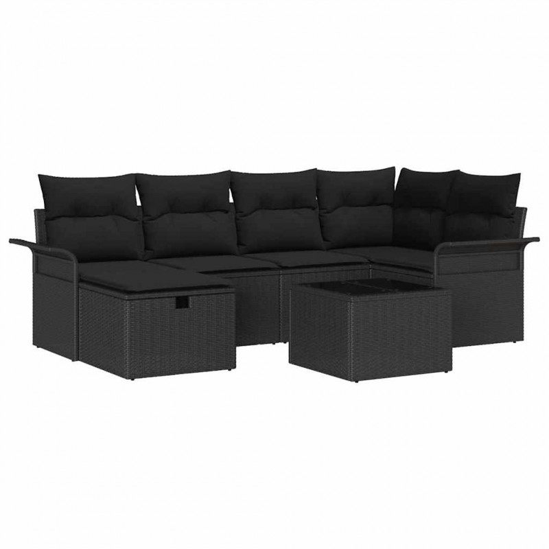 Zestaw Sof na Ogród z poduszką 7 pcs Polirattan