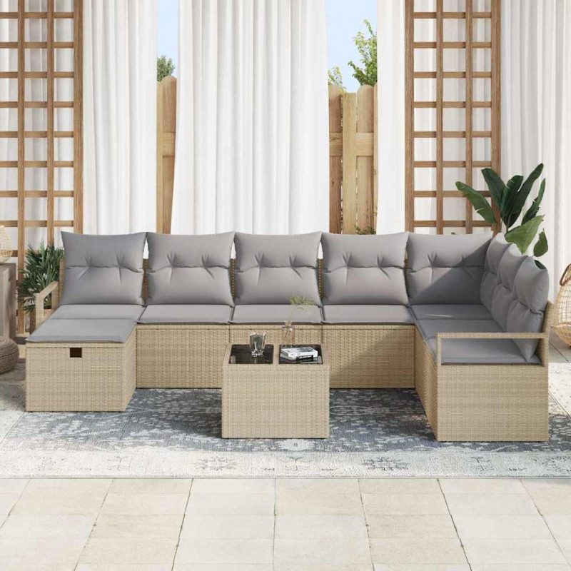 Zestaw Sof z poduszką 5 pcs polirattan