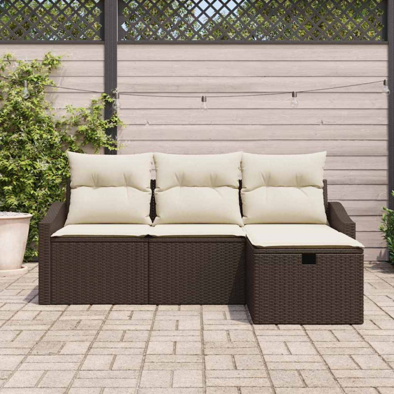 Zestaw Sof z poduszką 4 pcs polirattan