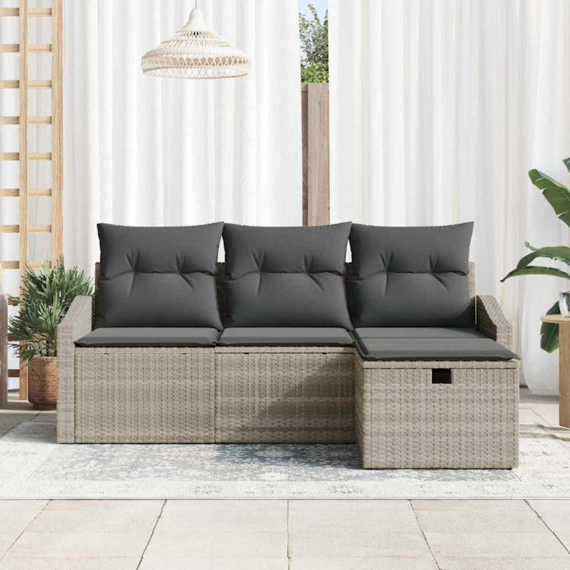 Zestaw Sof z poduszką 4 pcs polirattan