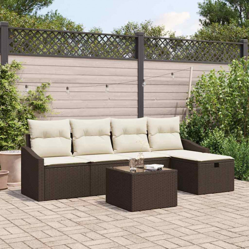 Zestaw Sof z poduszką 6 pcs polirattan