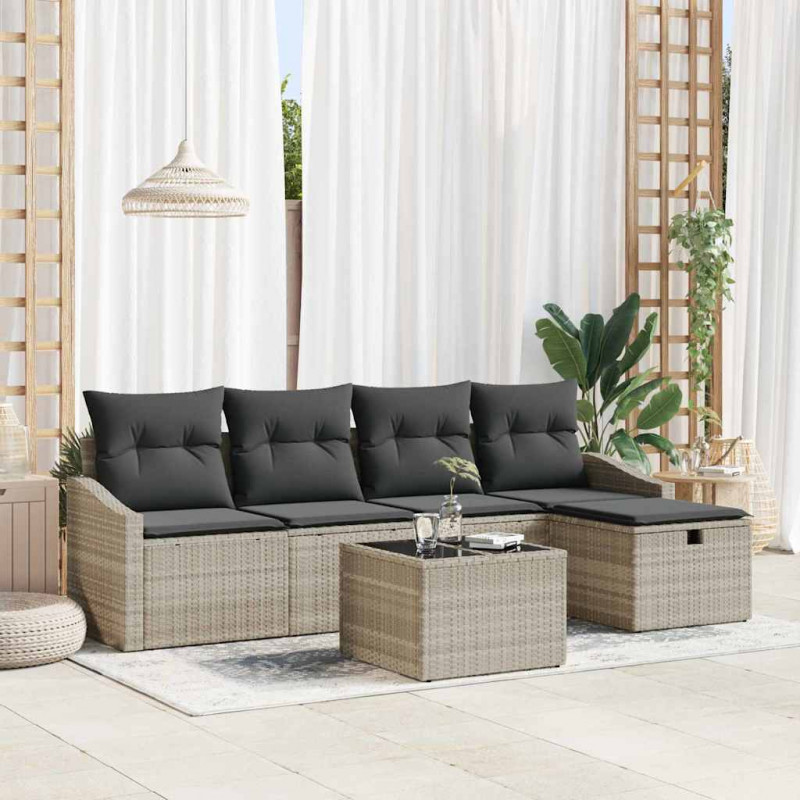 Zestaw Sof z poduszką 6 pcs polirattan
