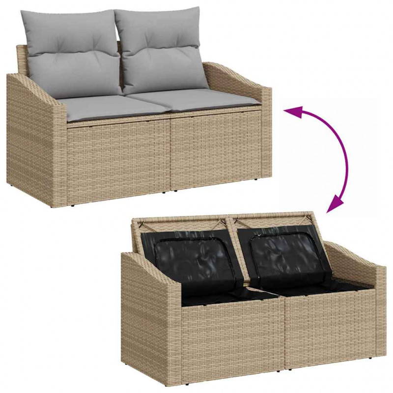 Zestaw Sof z poduszką 6 pcs polirattan