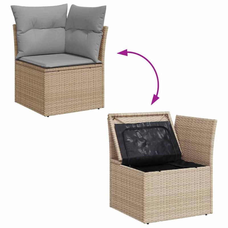 Zestaw Sof z poduszką 6 pcs polirattan
