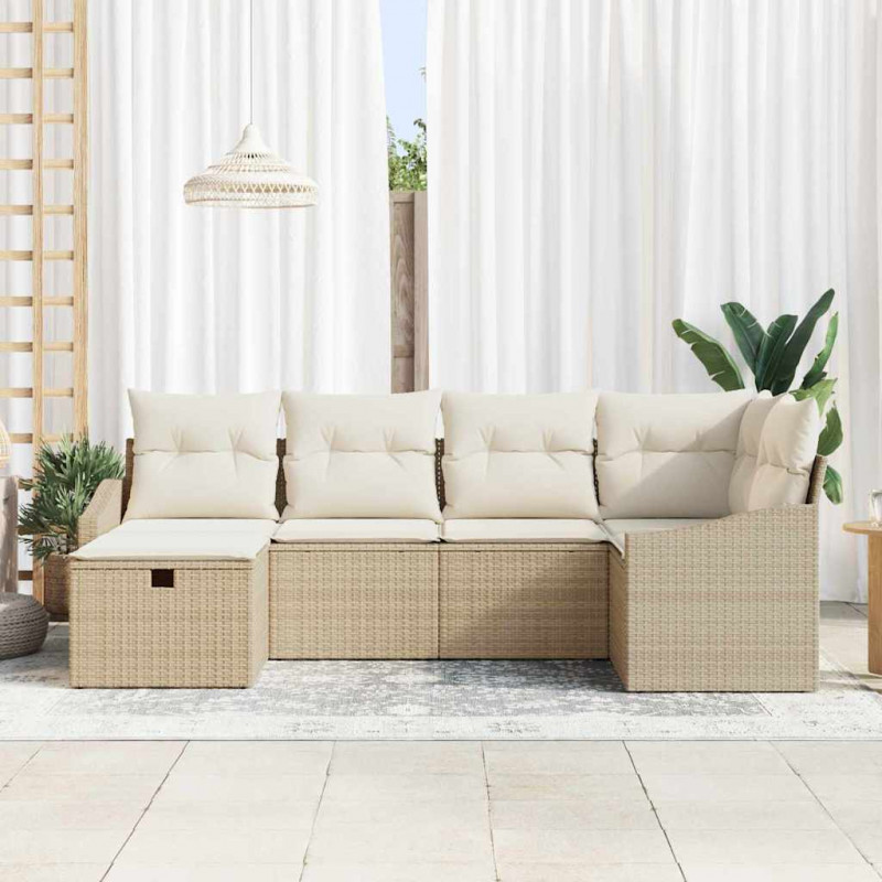 Zestaw Sof z poduszką 7 pcs polirattan