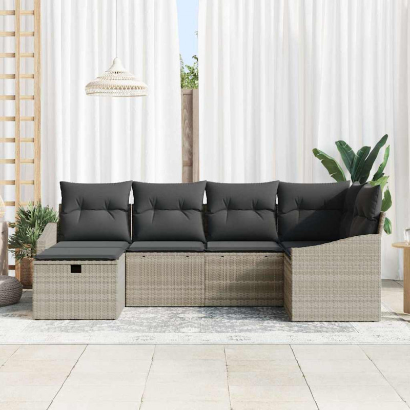 Zestaw Sof z poduszką 6 pcs polirattan
