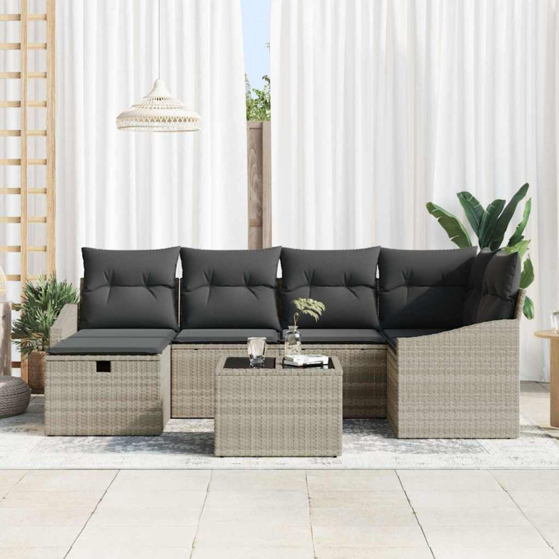 Zestaw Sof z poduszką 6 pcs polirattan
