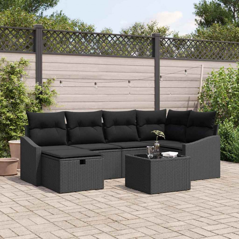 Zestaw Sof z poduszką 7 pcs polirattan