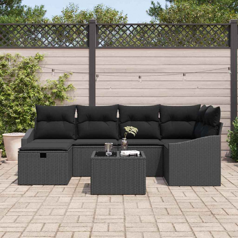 Zestaw Sof z poduszką 7 pcs polirattan