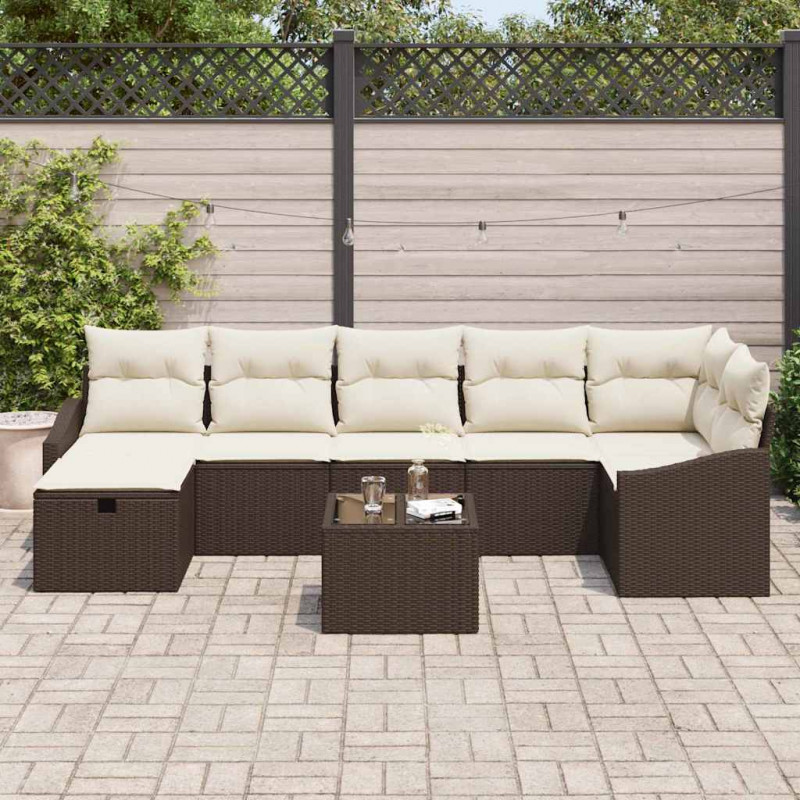 Zestaw Sof z poduszką 7 pcs polirattan