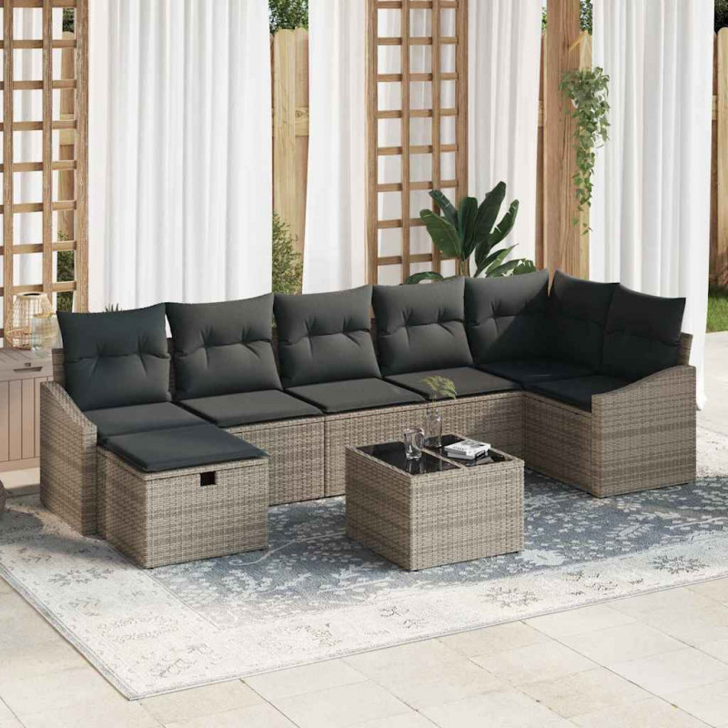 Zestaw Sof z poduszką 8 pcs polirattan