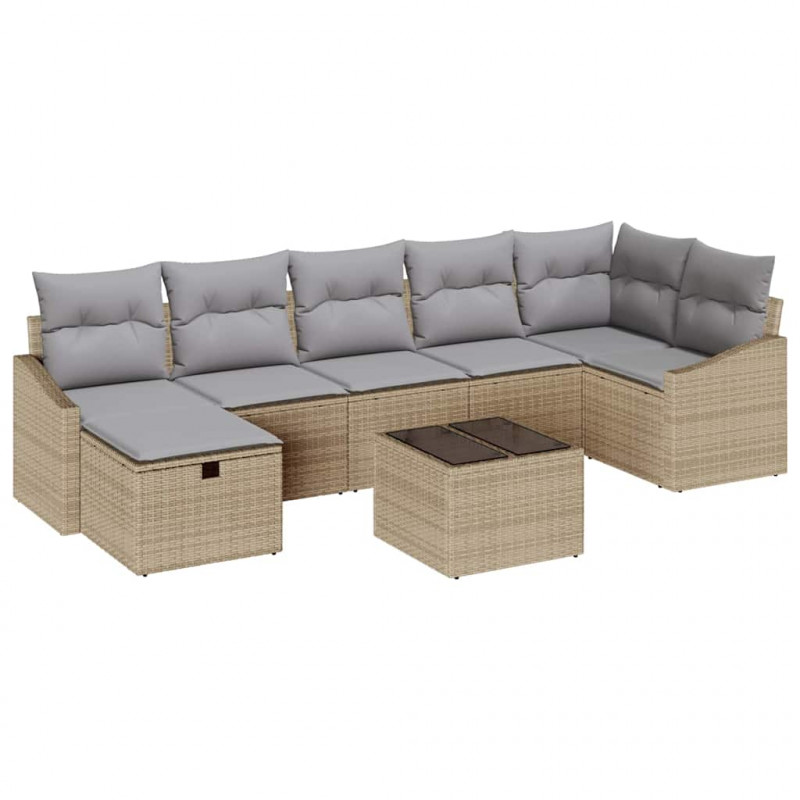 Zestaw Sof z poduszką 7 pcs polirattan