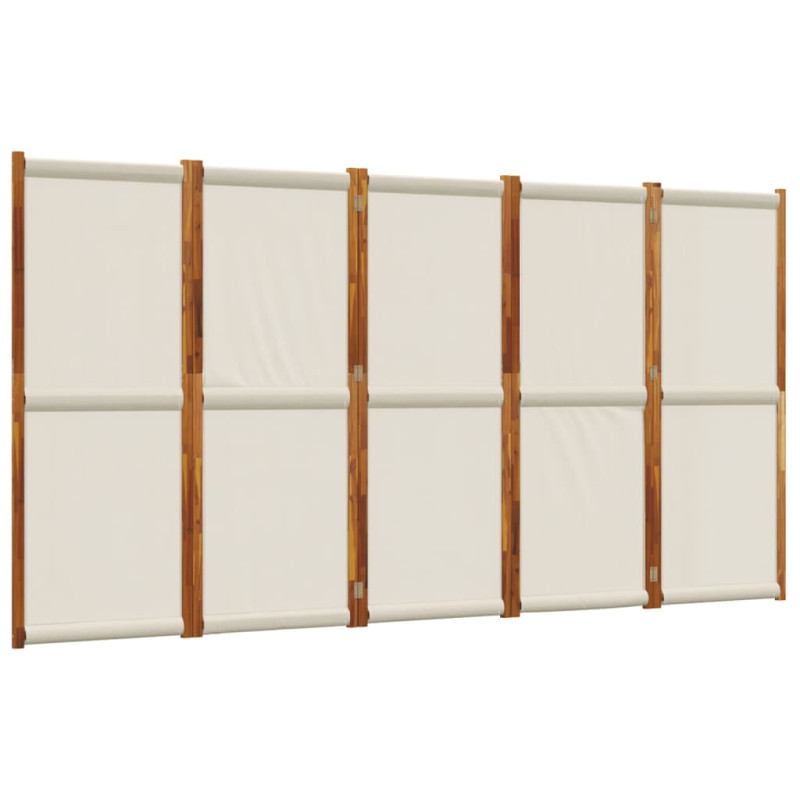 Parawan 5-panelowy, jasnoszary, 350x180 cm